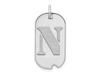 FJC Finejewelers 14 kt White Gold Polished Letter N Initial Dog Tag Charm 24 x 13 mm
