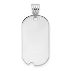 FJC Finejewelers 14 kt White Gold Polished Letter O Initial Dog Tag Charm 24 x 13 mm