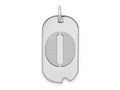 FJC Finejewelers 14 kt White Gold Polished Letter O Initial Dog Tag Charm 24 x 13 mm