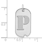 FJC Finejewelers 14 kt White Gold Polished Letter P Initial Dog Tag Charm 24 x 13 mm
