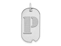 FJC Finejewelers 14 kt White Gold Polished Letter P Initial Dog Tag Charm 24 x 13 mm