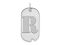 FJC Finejewelers 14 kt White Gold Polished Letter R Initial Dog Tag Charm 24 x 13 mm