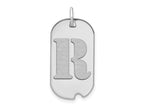 FJC Finejewelers 14 kt White Gold Polished Letter R Initial Dog Tag Charm 24 x 13 mm