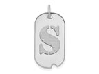 FJC Finejewelers 14 kt White Gold Polished Letter S Initial Dog Tag Charm 24 x 13 mm