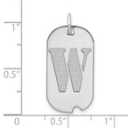 FJC Finejewelers 14 kt White Gold Polished Letter W Initial Dog Tag Charm 24 x 13 mm