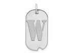 FJC Finejewelers 14 kt White Gold Polished Letter W Initial Dog Tag Charm 24 x 13 mm