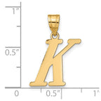 FJC Finejewelers 14 kt Yellow Gold Polished Letter K Initial Charm