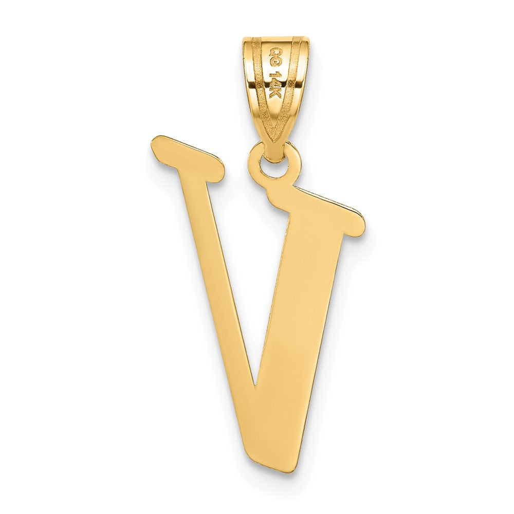 FJC Finejewelers 14 kt Yellow Gold Polished Letter V Initial Charm