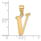 FJC Finejewelers 14 kt Yellow Gold Polished Letter V Initial Charm