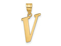 FJC Finejewelers 14 kt Yellow Gold Polished Letter V Initial Charm