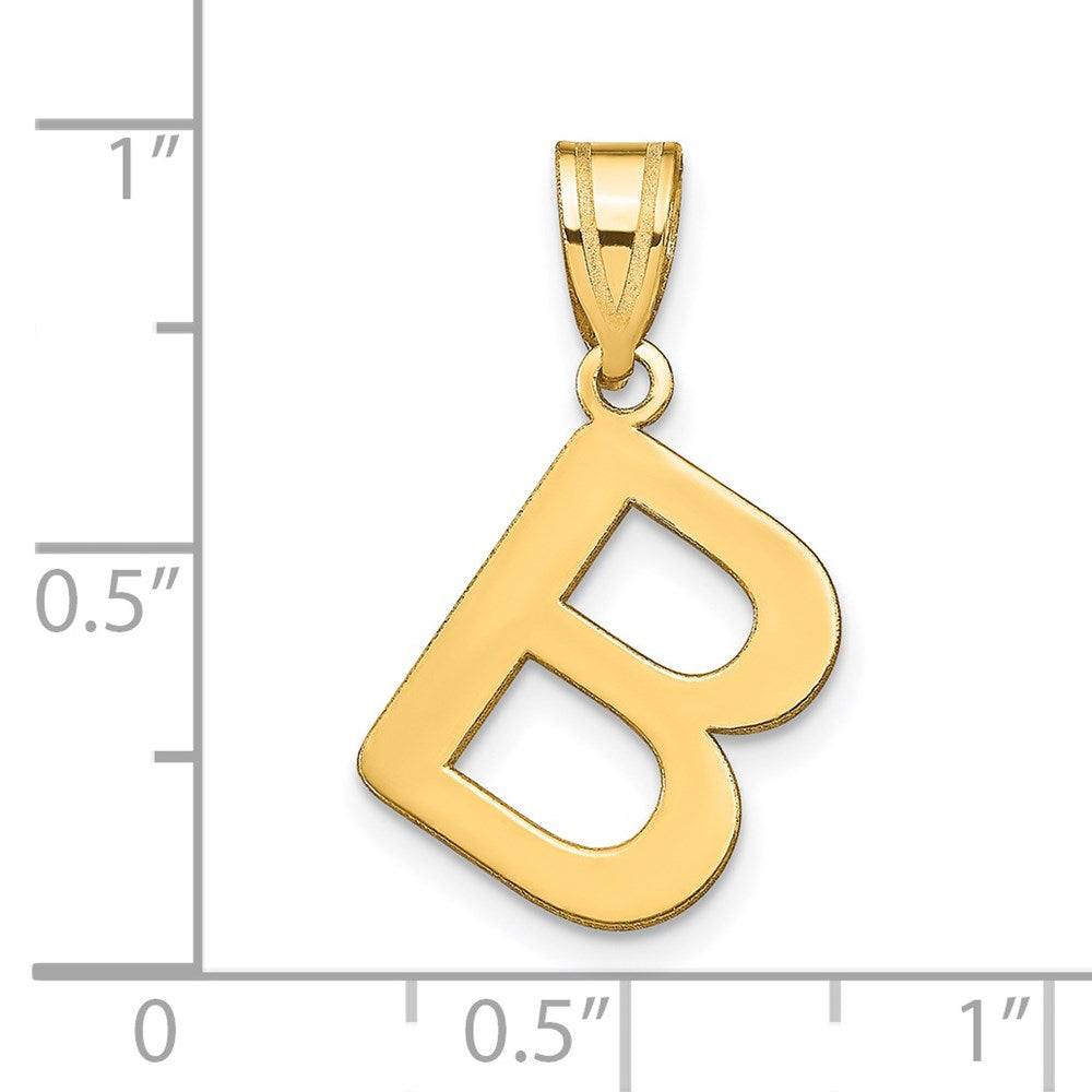 FJC Finejewelers 14 kt Yellow Gold Polished Bubble Letter B Initial Charm 18 x 14 mm