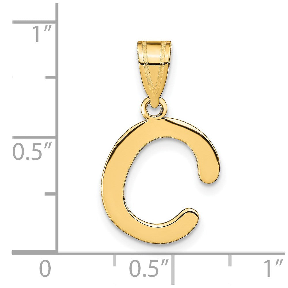 FJC Finejewelers 14 kt Yellow Gold Polished Bubble Letter C Initial Charm 16 x 13 mm