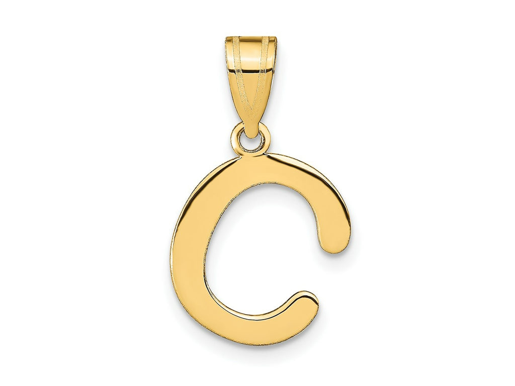 FJC Finejewelers 14 kt Yellow Gold Polished Bubble Letter C Initial Charm 16 x 13 mm