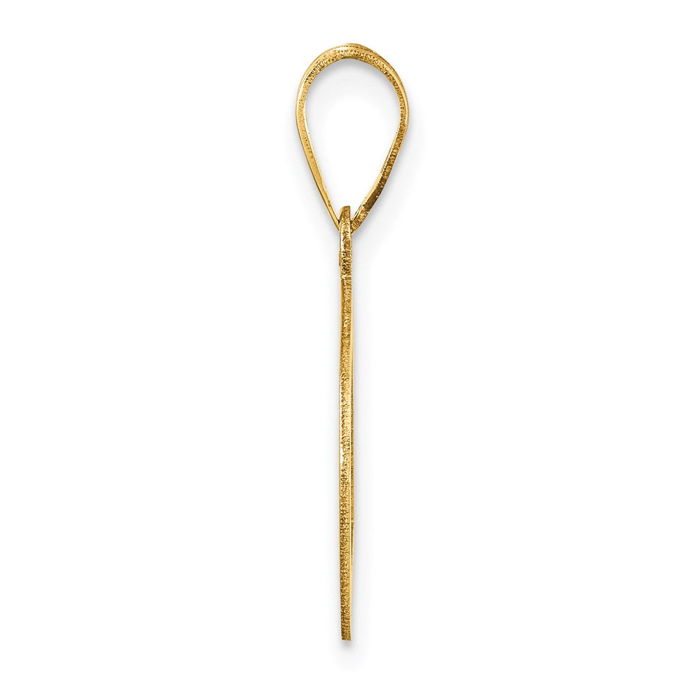 FJC Finejewelers 14 kt Yellow Gold Polished Bubble Letter D Initial Charm 17 x 14 mm