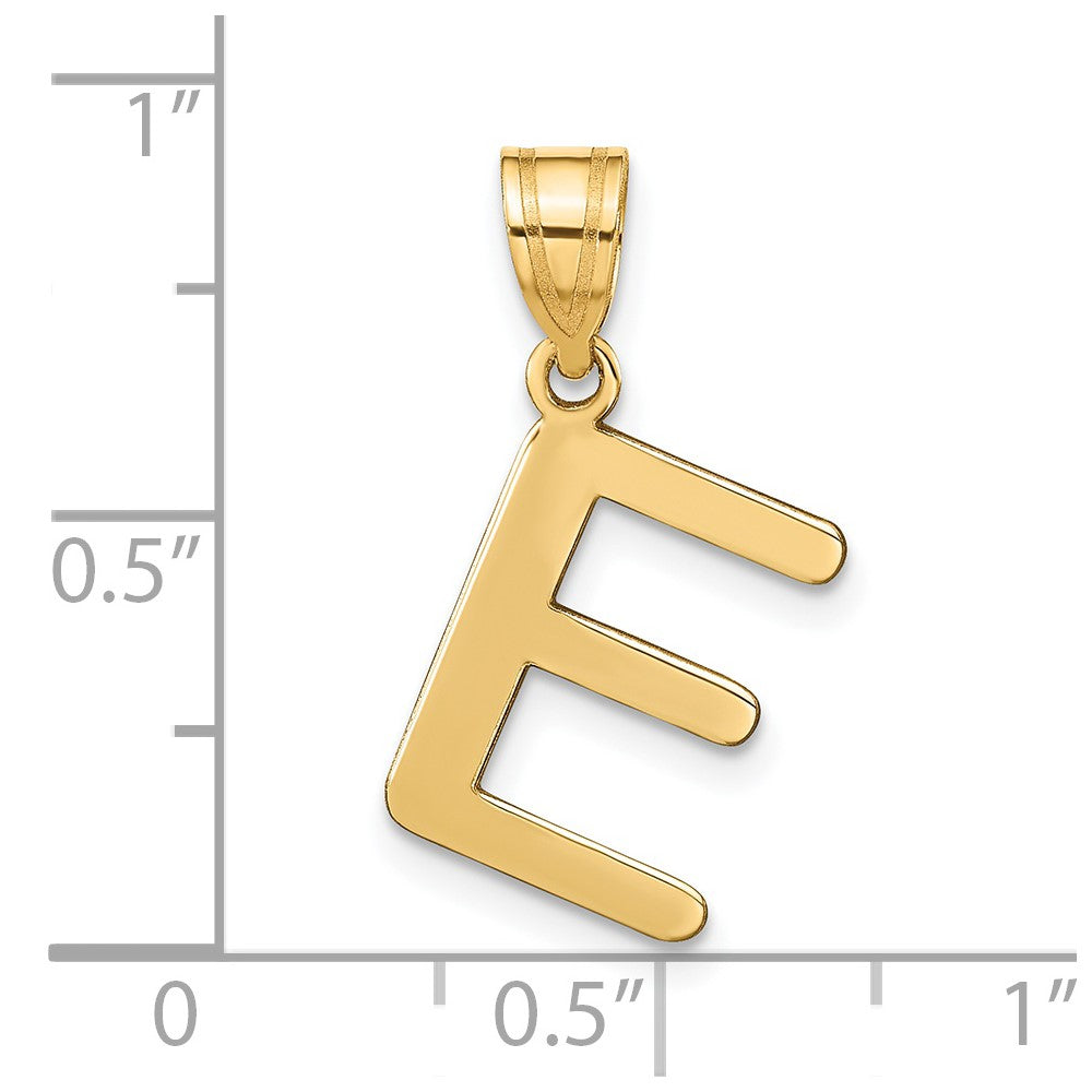 FJC Finejewelers 14 kt Yellow Gold Polished Bubble Letter E Initial Charm