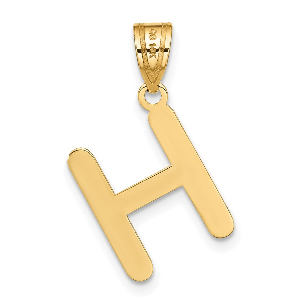 FJC Finejewelers 14 kt Yellow Gold Polished Bubble Letter H Initial Charm