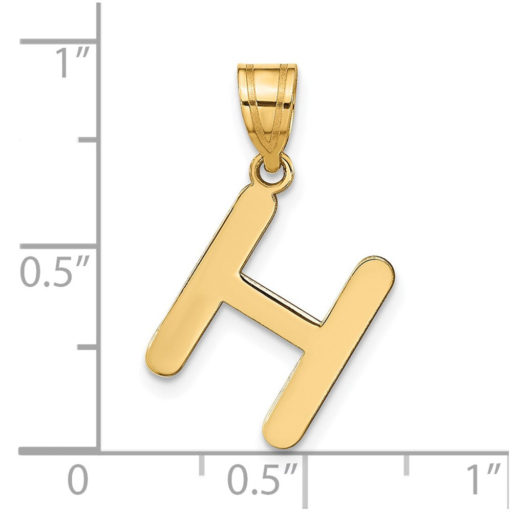 FJC Finejewelers 14 kt Yellow Gold Polished Bubble Letter H Initial Charm