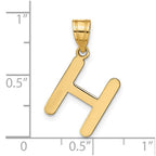 FJC Finejewelers 14 kt Yellow Gold Polished Bubble Letter H Initial Charm