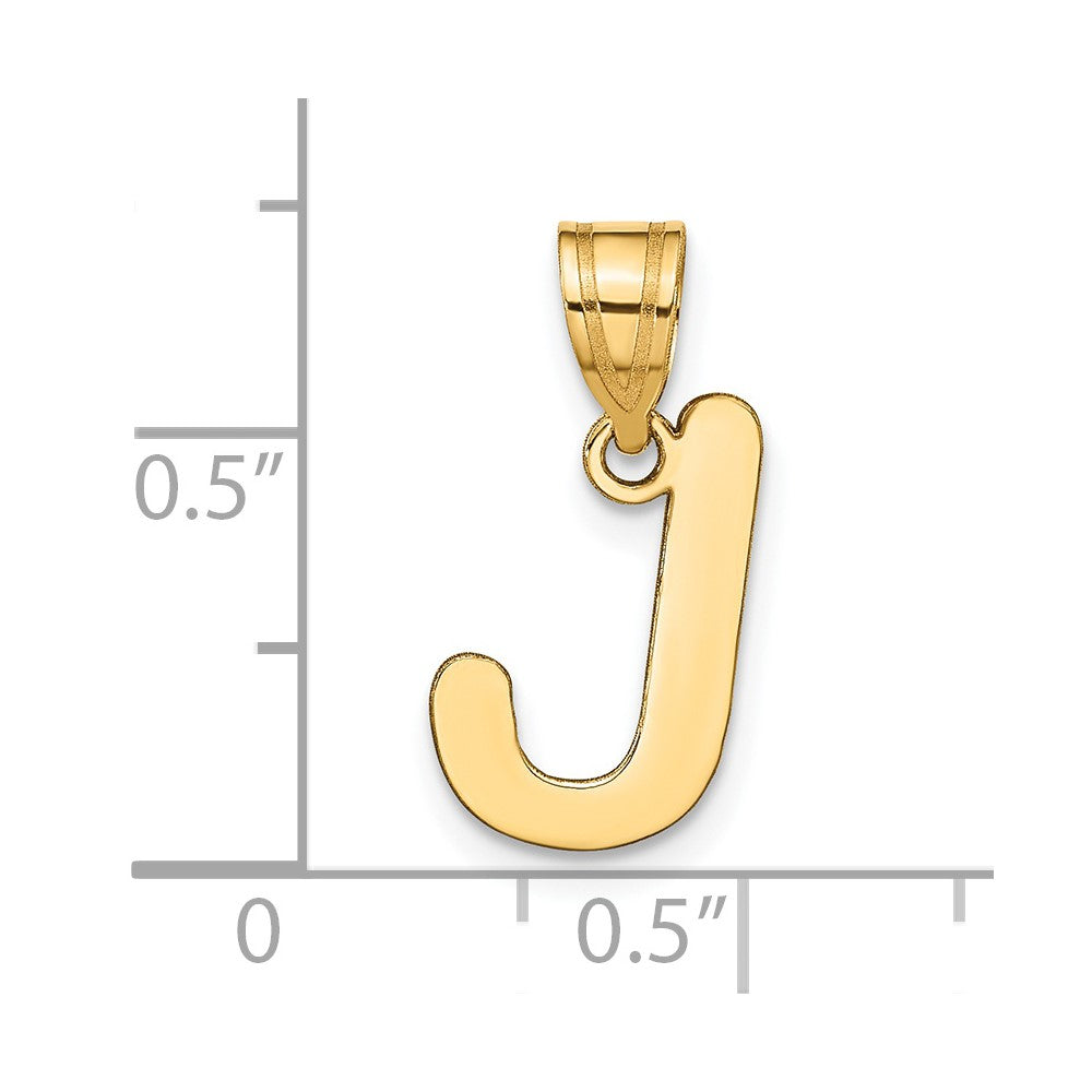 FJC Finejewelers 14 kt Yellow Gold Polished Bubble Letter J Initial Charm