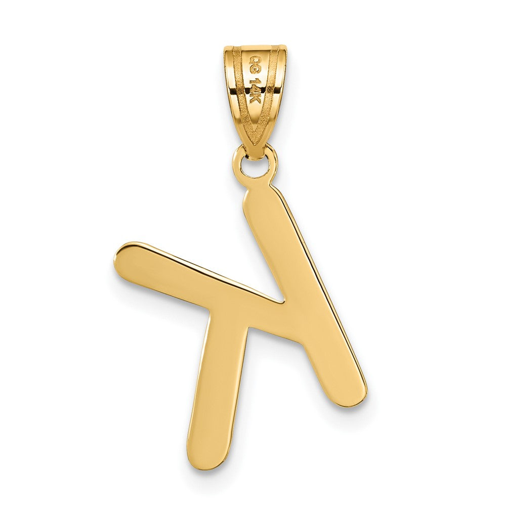 FJC Finejewelers 14 kt Yellow Gold Polished Bubble Letter K Initial Charm