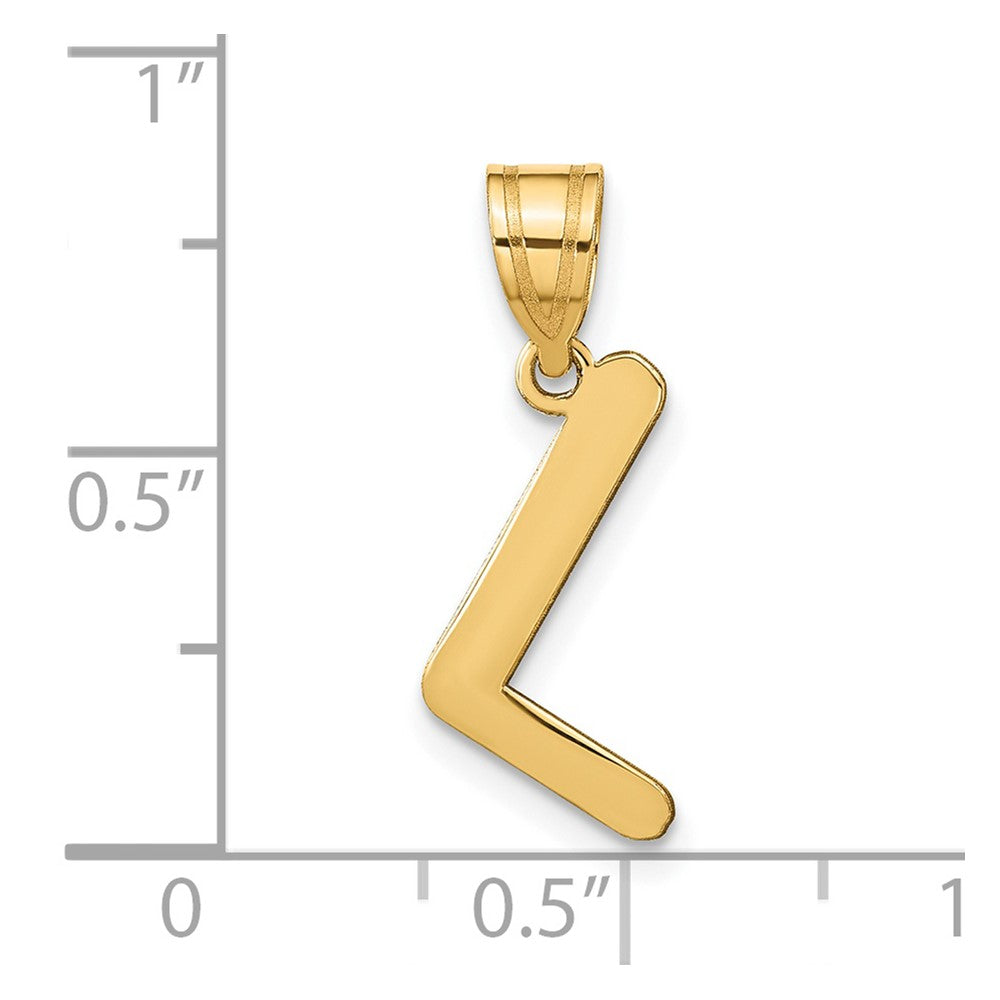FJC Finejewelers 14 kt Yellow Gold Polished Bubble Letter L Initial Charm