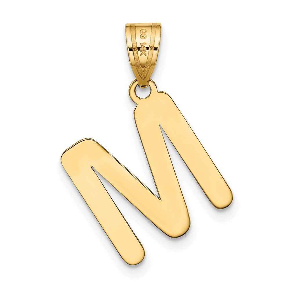 FJC Finejewelers 14 kt Yellow Gold Polished Bubble Letter M Initial Charm