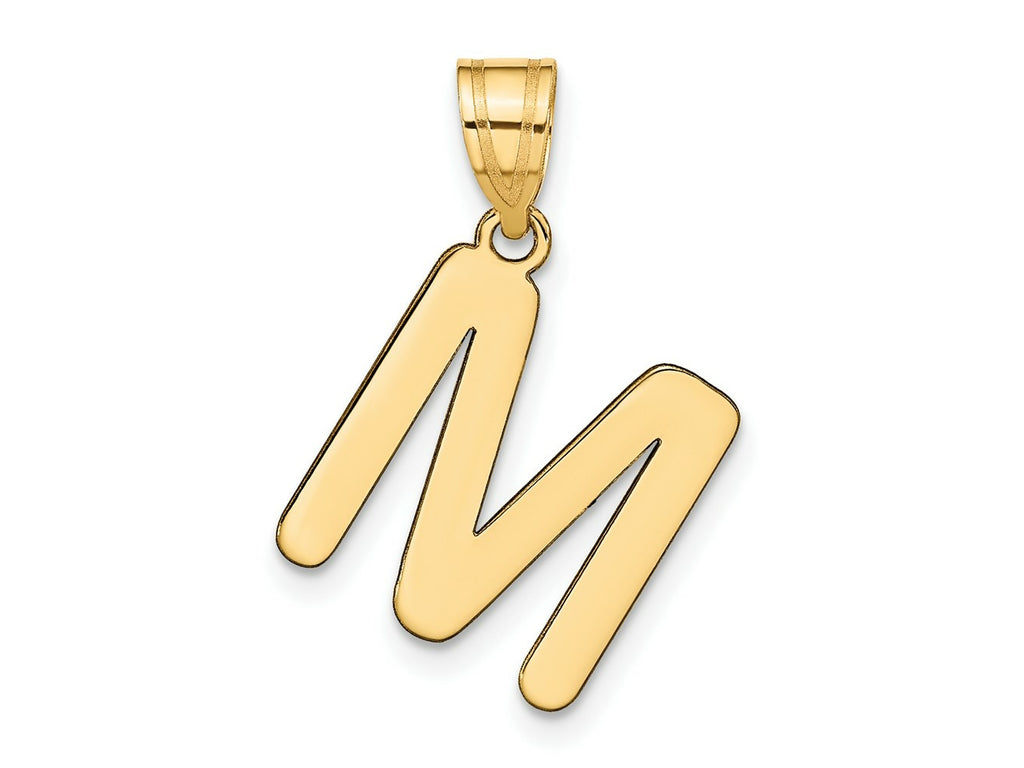 FJC Finejewelers 14 kt Yellow Gold Polished Bubble Letter M Initial Charm