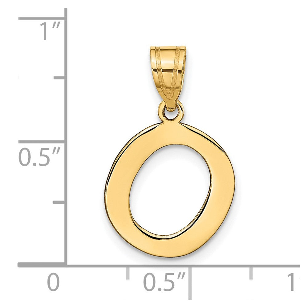 FJC Finejewelers 14 kt Yellow Gold Polished Bubble Letter O Initial Charm