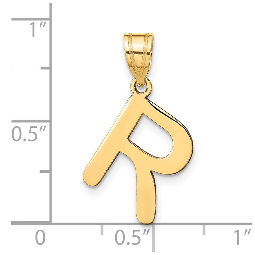 FJC Finejewelers 14 kt Yellow Gold Polished Bubble Letter R Initial Charm
