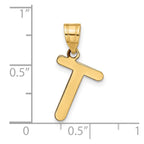 FJC Finejewelers 14 kt Yellow Gold Polished Bubble Letter T Initial Charm