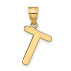 FJC Finejewelers 14 kt Yellow Gold Polished Bubble Letter T Initial Charm