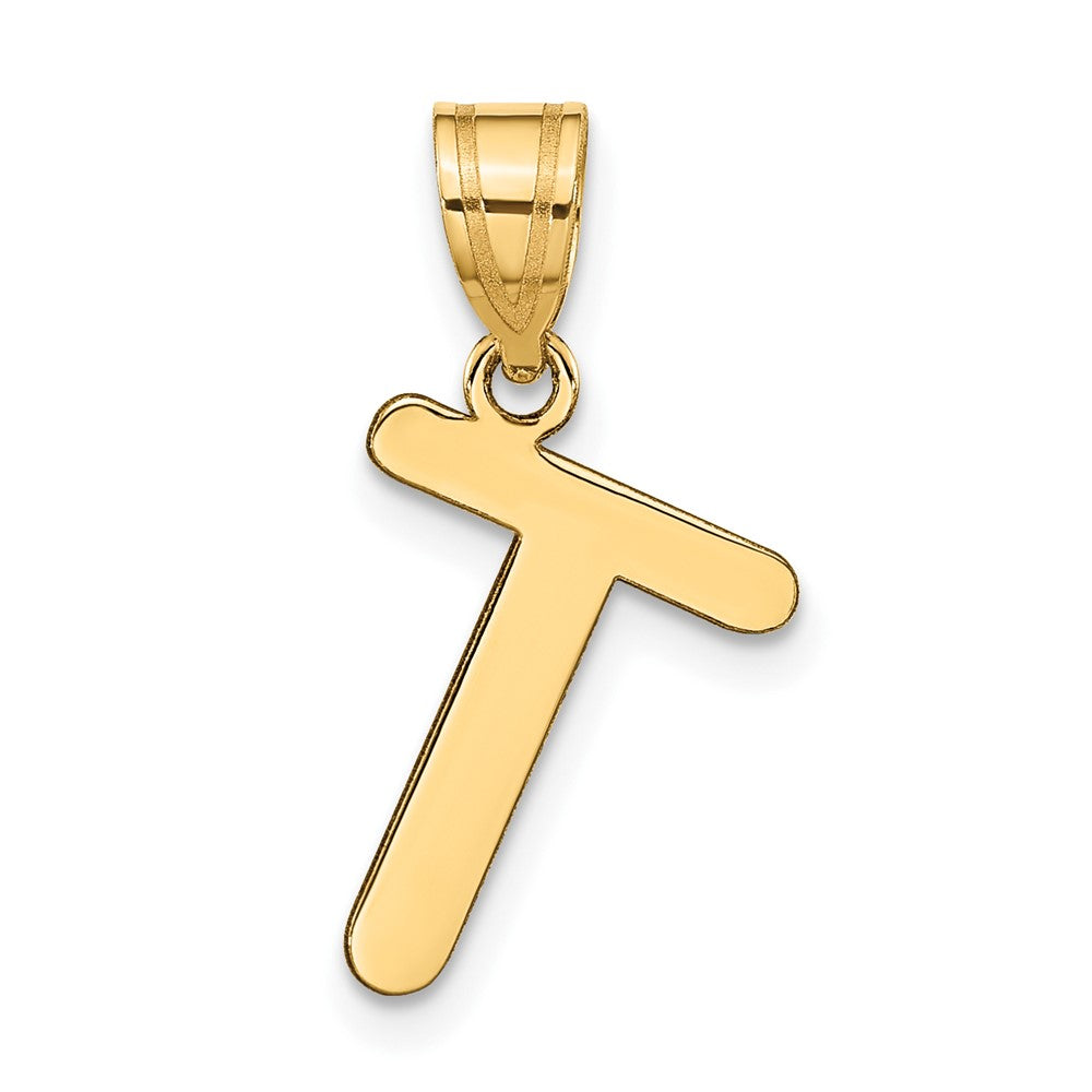 FJC Finejewelers 14 kt Yellow Gold Polished Bubble Letter T Initial Charm