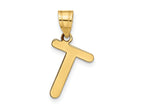 FJC Finejewelers 14 kt Yellow Gold Polished Bubble Letter T Initial Charm