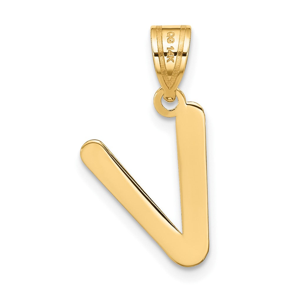 FJC Finejewelers 14 kt Yellow Gold Polished Bubble Letter V Initial Charm