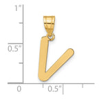 FJC Finejewelers 14 kt Yellow Gold Polished Bubble Letter V Initial Charm