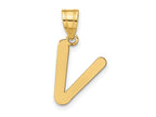 FJC Finejewelers 14 kt Yellow Gold Polished Bubble Letter V Initial Charm