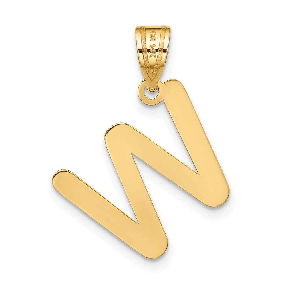 FJC Finejewelers 14 kt Yellow Gold Polished Bubble Letter W Initial Charm