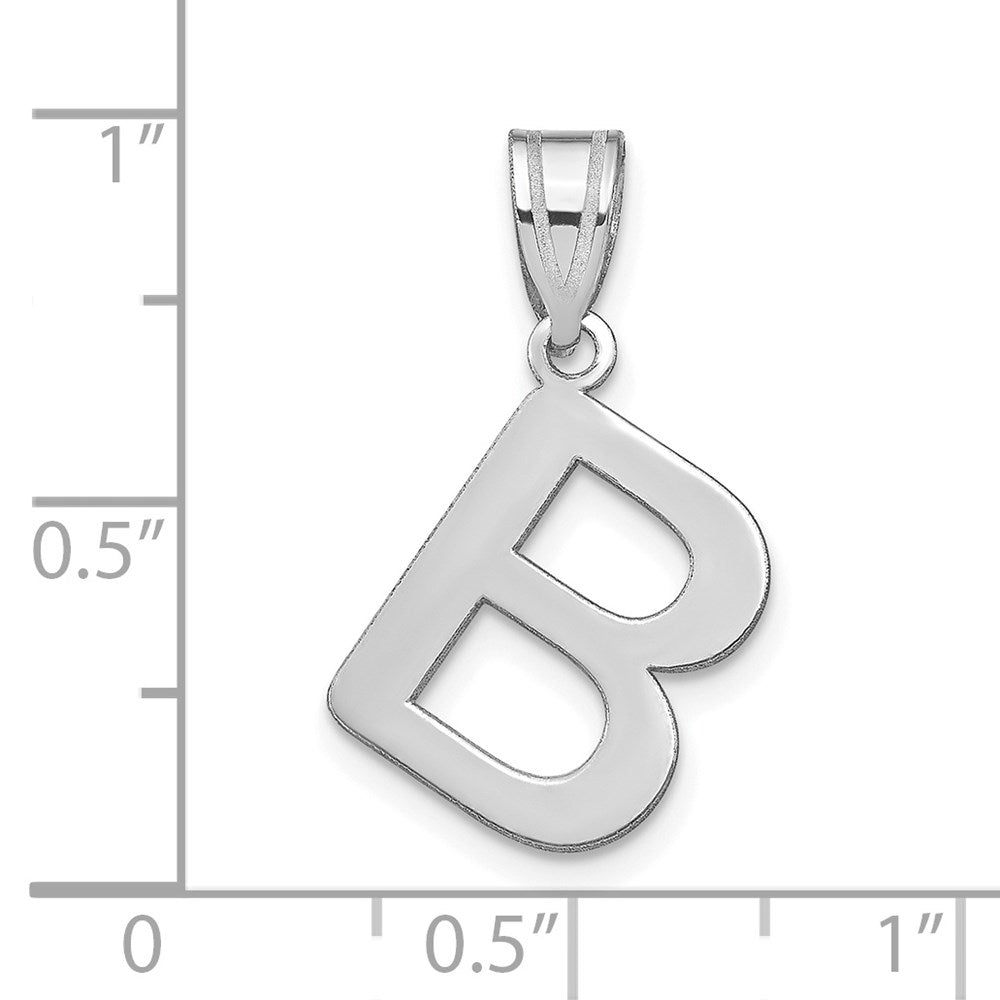 FJC Finejewelers 14 kt White Gold Polished Bubble Letter B Initial Charm 17 x 11 mm