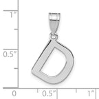 FJC Finejewelers 14 kt White Gold Polished Bubble Letter D Initial Charm 15 x 12 mm