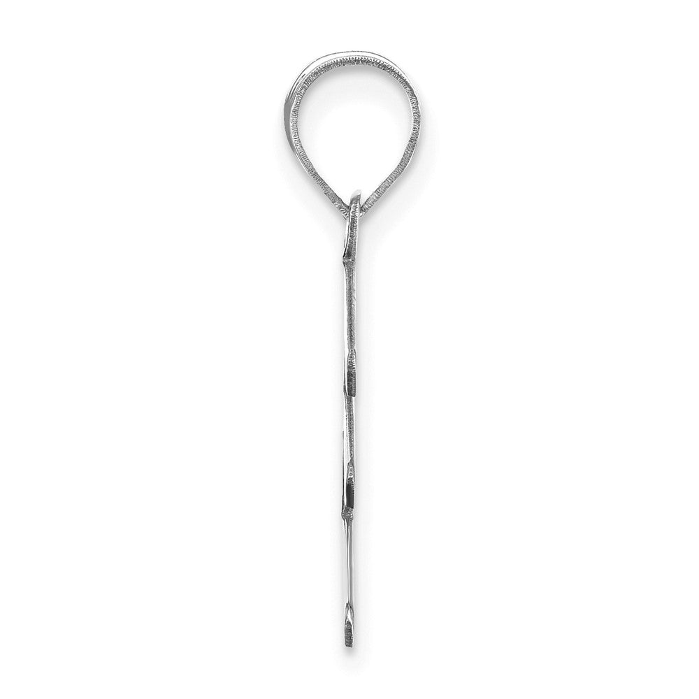 FJC Finejewelers 14 kt White Gold Polished Bubble Letter E Initial Charm