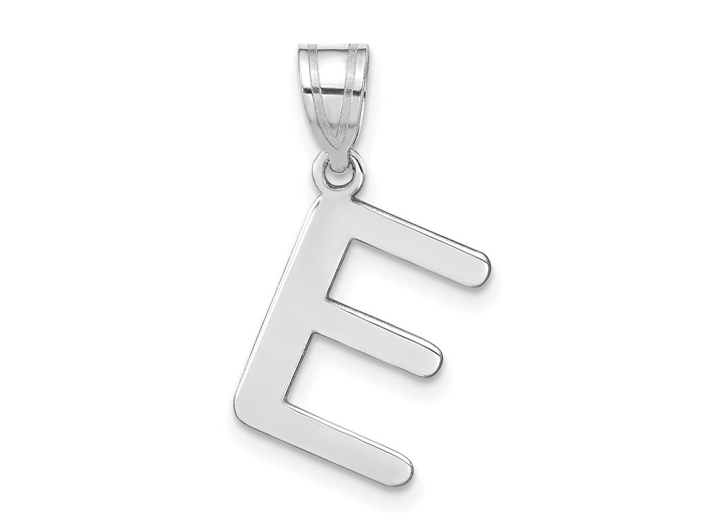 FJC Finejewelers 14 kt White Gold Polished Bubble Letter E Initial Charm