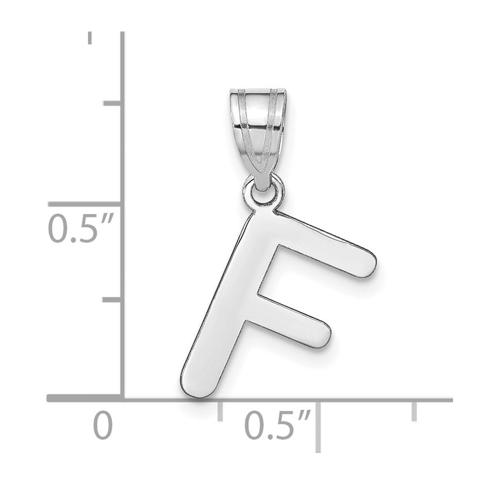 FJC Finejewelers 14 kt White Gold Polished Bubble Letter F Initial Charm