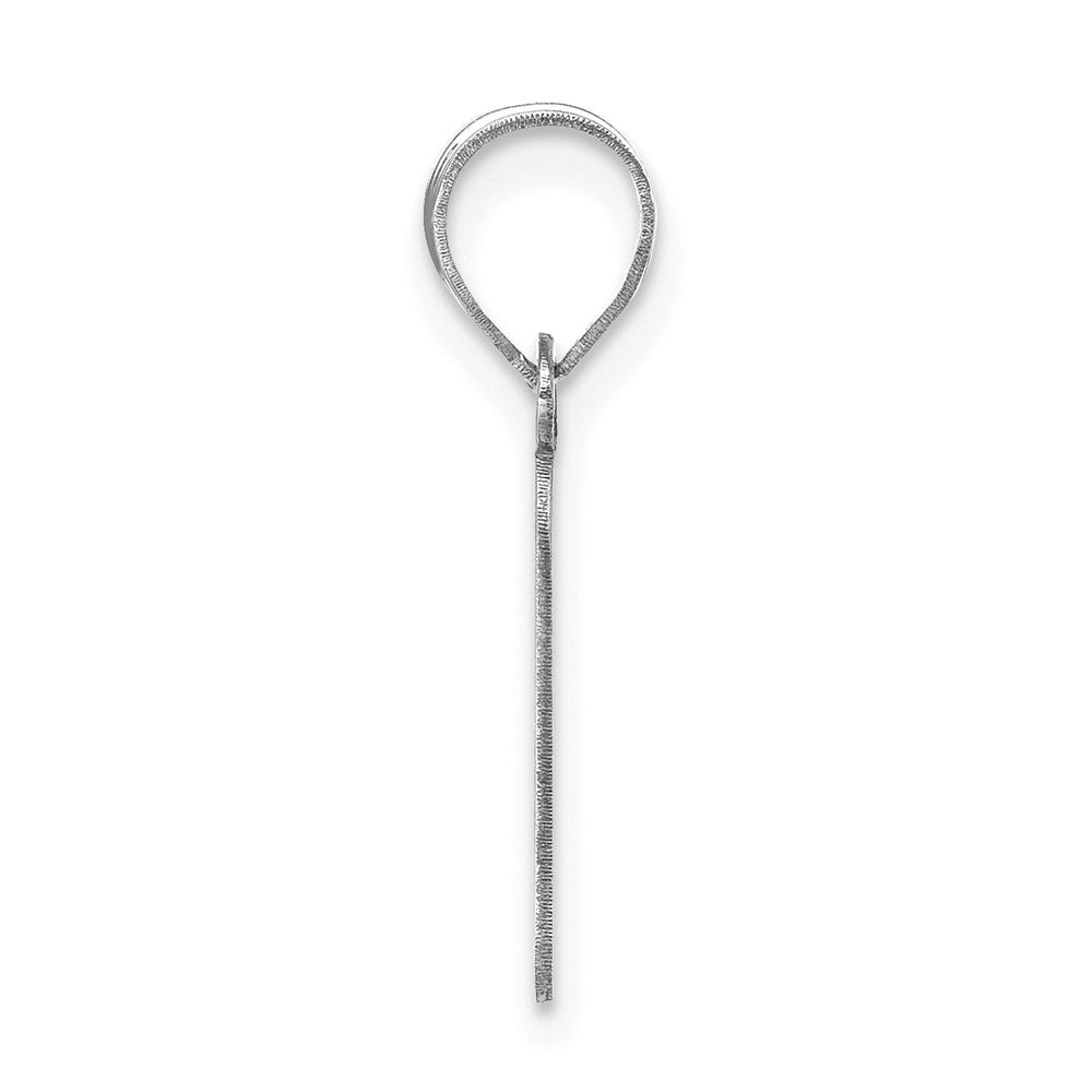 FJC Finejewelers 14 kt White Gold Polished Bubble Letter F Initial Charm