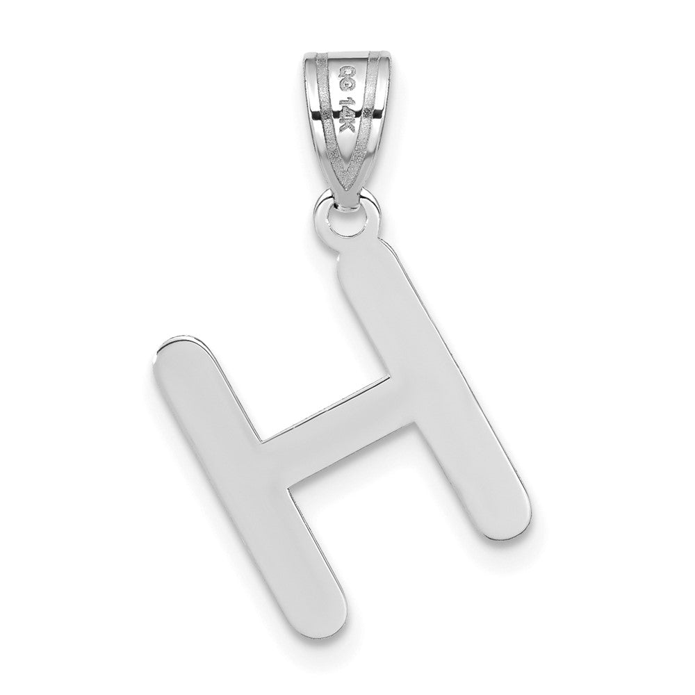 FJC Finejewelers 14 kt White Gold Polished Bubble Letter H Initial Charm