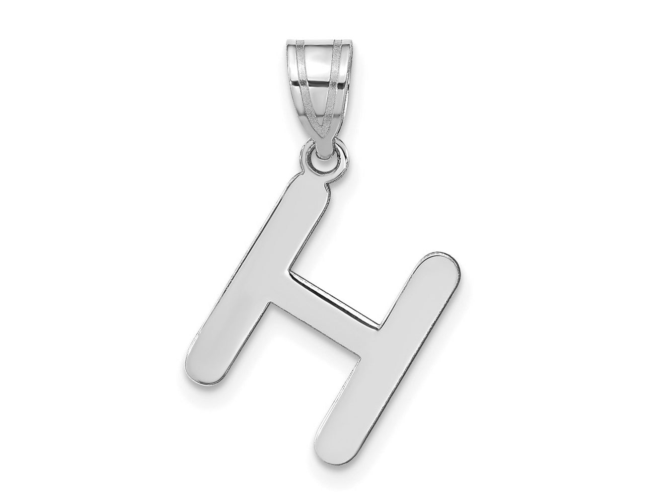 FJC Finejewelers 14 kt White Gold Polished Bubble Letter H Initial Charm