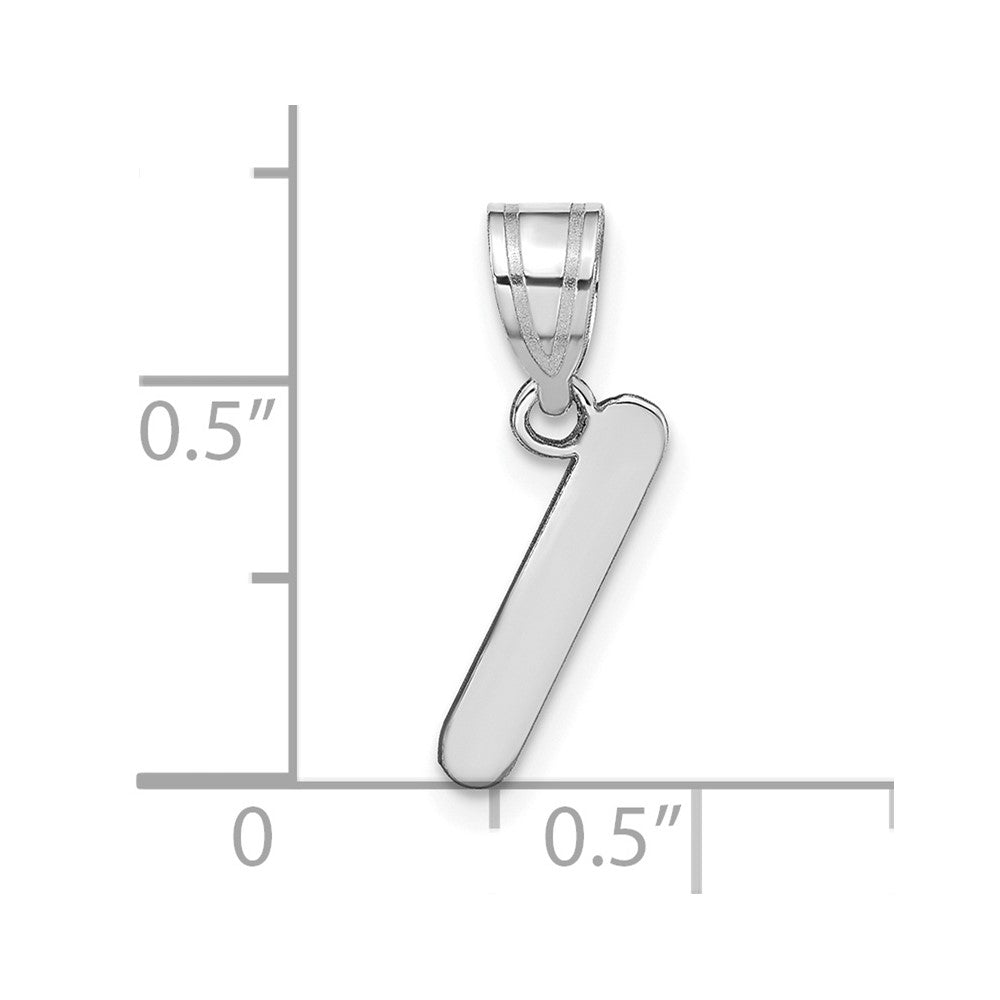 FJC Finejewelers 14 kt White Gold Polished Bubble Letter I Initial Charm