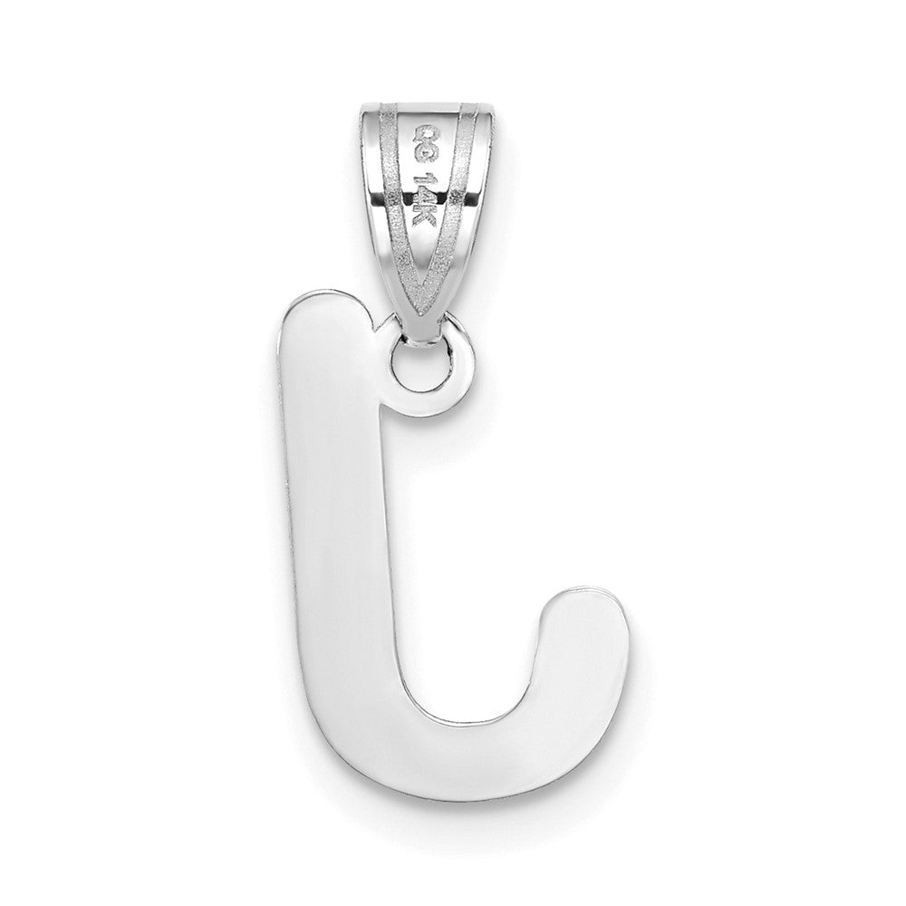 FJC Finejewelers 14 kt White Gold Polished Bubble Letter J Initial Charm