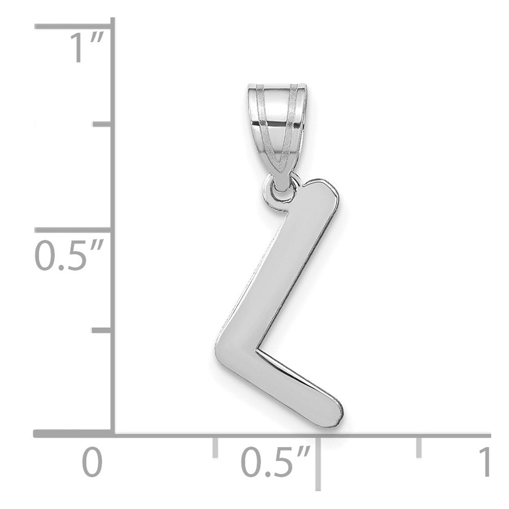 FJC Finejewelers 14 kt White Gold Polished Bubble Letter L Initial Charm