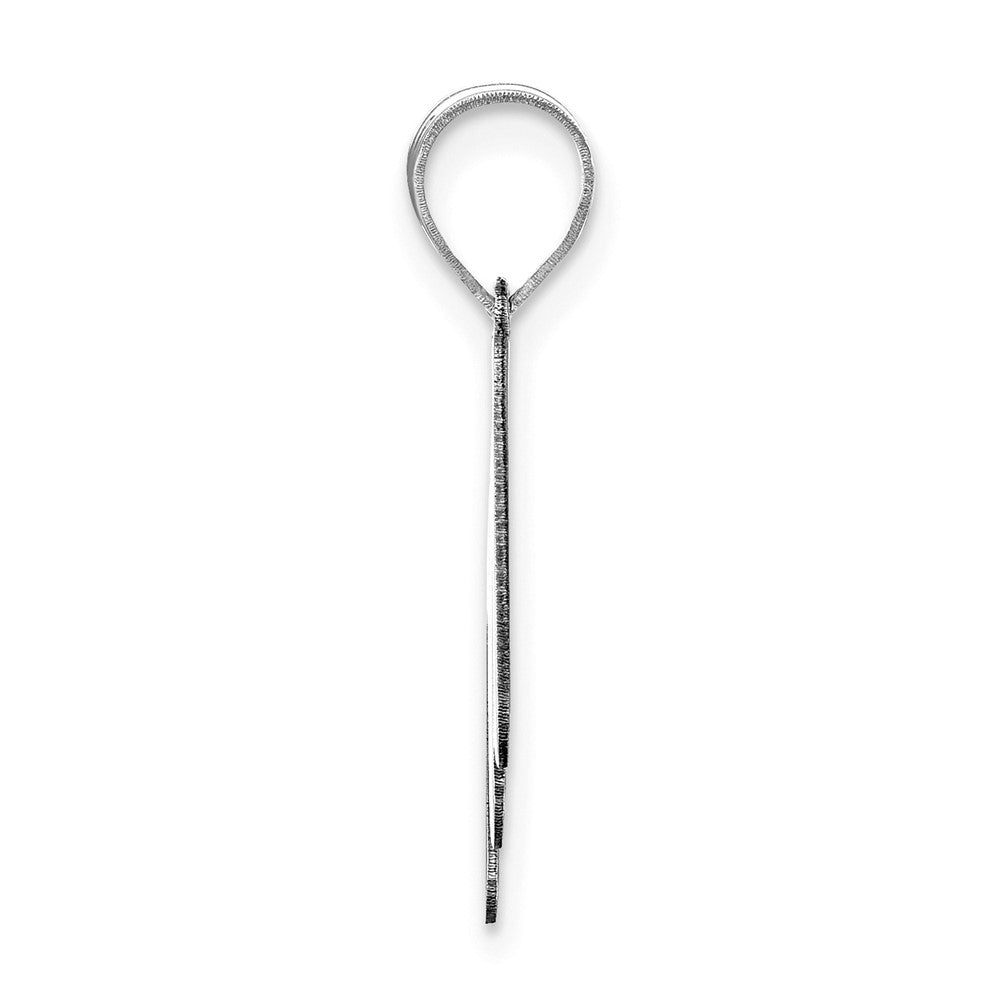 FJC Finejewelers 14 kt White Gold Polished Bubble Letter M Initial Charm