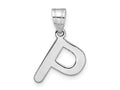 FJC Finejewelers 14 kt White Gold Polished Bubble Letter P Initial Charm